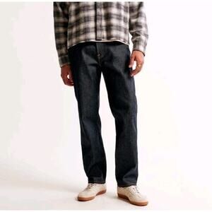 Abercrombie & Fitch A&F Vintage Stretch Loose Jeans Sz 34x30 Dark Rinse